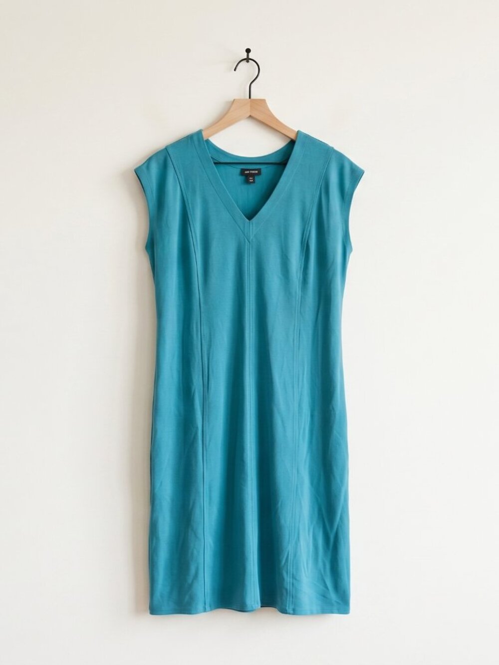 J. Jill Wearever Collection Teal V-Neck Cap Sleeve Midi Dress MP Petite